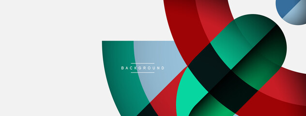 Geometric abstract background. Round shapes, circles, lines composition for wallpaper banner background or landing page