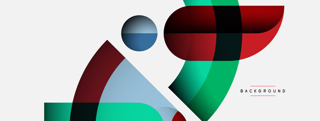 Obraz premium Trendy shapes, color minimal design composition, lines and shadows for wallpaper banner background or landing page