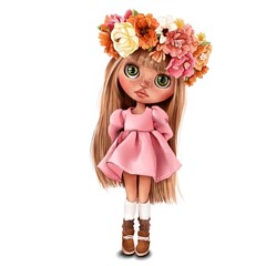 little girl with flower