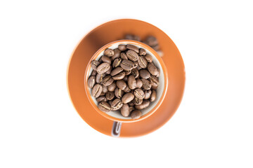 coffee beans in a cup