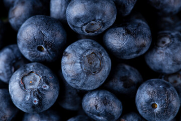 blueberries on a wooden table