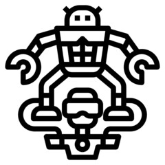 Obraz premium Robot line icon