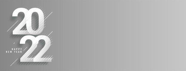 modern style happy new year 2022 text effect on gray background