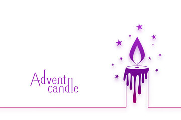 line style advent purple candle background