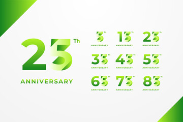 Anniversary Gradient Set Number Background For Celebration