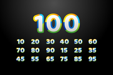 Anniversary Gradient Set Number Background For Celebration