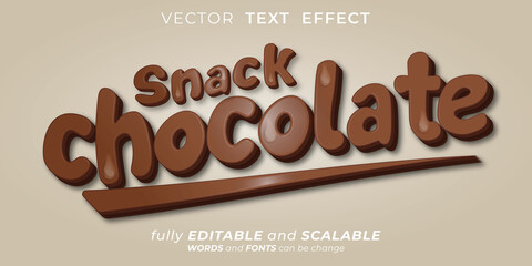 Editable text effect chocolate 3d effect font style concept