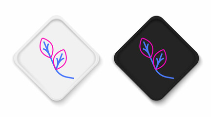 Line Leaf icon isolated on white background. Leaves sign. Fresh natural product symbol. Colorful outline concept. Vector