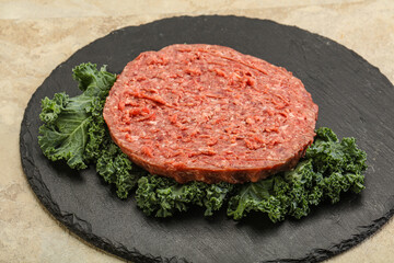 Raw beef burger cutlet for burger