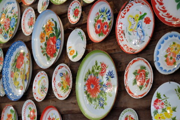 galvanized tray or Thai zinc-coated containers for various food Used to decorate the shop with shapes and colors that look old. beautiful classic