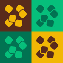 Pop art Sugar cubes icon isolated on color background. Sweet, nutritious, tasty. Refined sugar. Vector