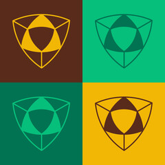 Pop art Diamond icon isolated on color background. Jewelry symbol. Gem stone. Vector