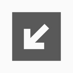 arrow left down icon, arrow vector
