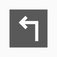 turn left icon, left vector, arrow illustration