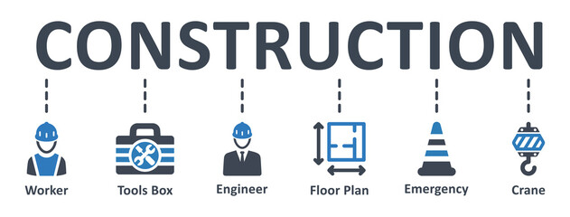 Construction icon - vector illustration . construction, Architecture, Architect, Engineer, Worker, infographic, template, presentation, concept, banner, pictogram, icon set, icons .