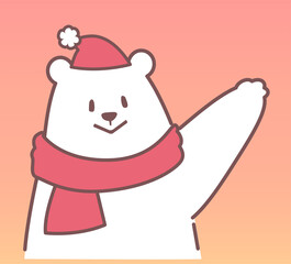 案内をする白くま
