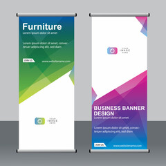 Business banner roll up set standee banner template Modern banner.