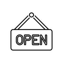 open sign icon, welcome vector, banner illustration