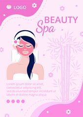 Beauty Spa and Yoga Flyer Editable of Square Background Suitable for Social Media, Feed, Card, Greetings, Print and Web Internet Ads
