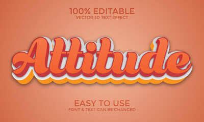 Attitude 3d text effect 2 part 3d