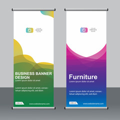 Business banner roll up set standee banner template Modern banner.