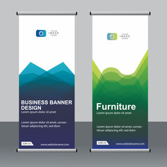 Business banner roll up set standee banner template Modern banner.