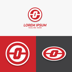 o initial circle logo template vector