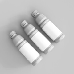 Plastic bottle mockup. Template for mock up your design. 3d illustration