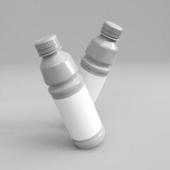 Plastic bottle mockup. Template for mock up your design. 3d illustration