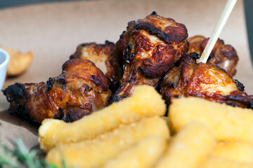 deep-fried cheese sticks with other dishes