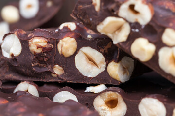 bitter chocolate with hazelnuts, homemade