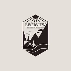Mountain camp logo vector illustration design for your company or business