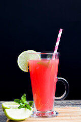 homemade watermelon juice made in the summer or autumn season