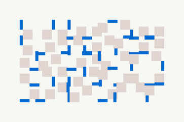 Generative Design Artwork of Abstract Vector Generated Shapes Composition