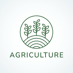 logo design template for agriculture, agronomy, wheat farming, rural farming fields, natural harvest
