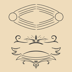 Pinstriping hand drawn illustration on cream background