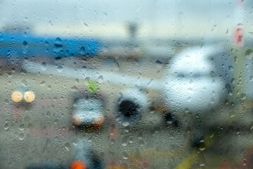 Modern Airport in Rainy Weather