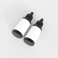 Dropper bottle mockup. Template for mock up your design. 3d illustration