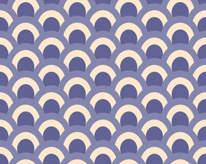 Geometric repetitive meandering waves. Seamless pattern for trendy fabrics, modern paper products with blue color. 