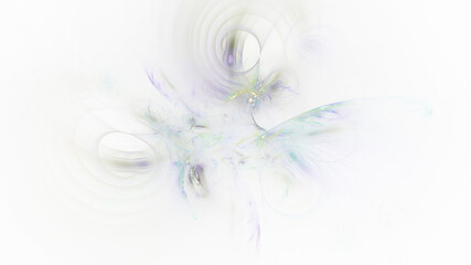 Fototapeta na wymiar Abstract pale violet fiery shapes. Fantasy light background. Digital fractal art. 3d rendering.