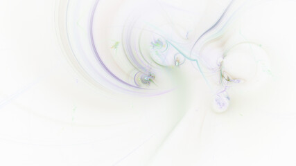 Abstract pale violet fiery shapes. Fantasy light background. Digital fractal art. 3d rendering.