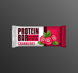 Cranberry Protein Bar Label Design Hand Drawn fruit Illustration
