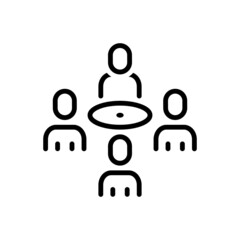 Black line icon for committees - obrazy, fototapety, plakaty