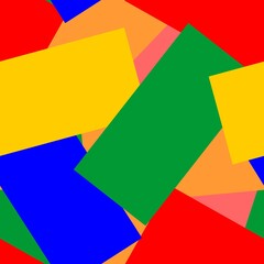 Seamless background with abstract pattern of overlapping colourful rectangles. Vector image.