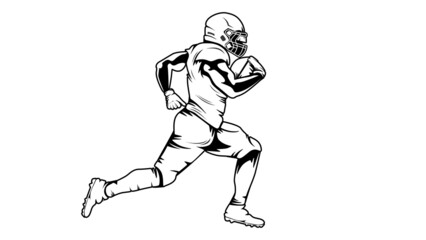 American football player. Quarterback isolated on white. Superl sport theme vector illustration.