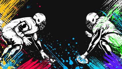 American football player. Quarterback isolated on white. Superl sport theme vector illustration.