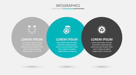 Set Golden leprechaun coin, Horseshoe and . Business infographic template. Vector