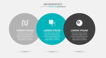Set Game dice, Board game and Billiard pool snooker ball. Business infographic template. Vector