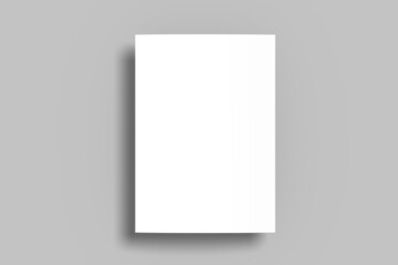 Realistic blank A4 flyer brochure for mockup. Paper or poster illustration. 3D Render.