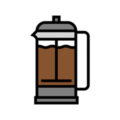 manual press coffee tool color icon vector. manual press coffee tool sign. isolated symbol illustration